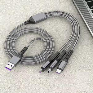 Product Name: New 6A 100W 3 in 1 Fast Charging Cable Micro USB Type-C IOS Android Charger Cable for iP Phone Cable