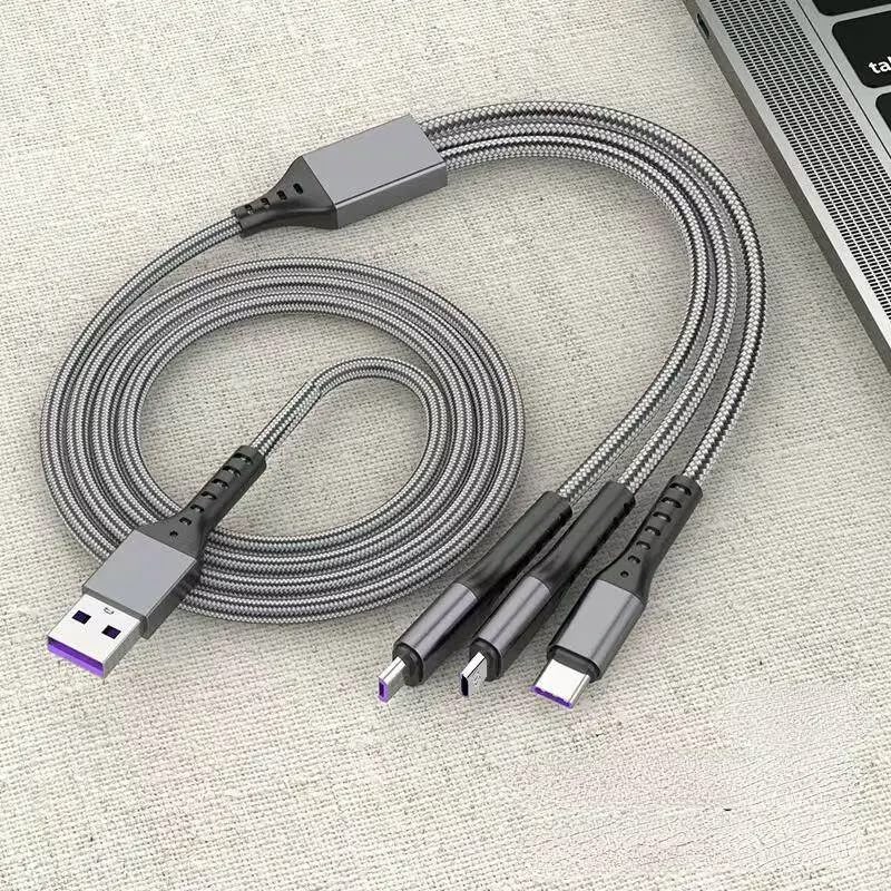 Product Name: New 6A 100W 3 in 1 Fast Charging Cable Micro USB Type-C IOS Android Charger Cable for iP Phone Cable