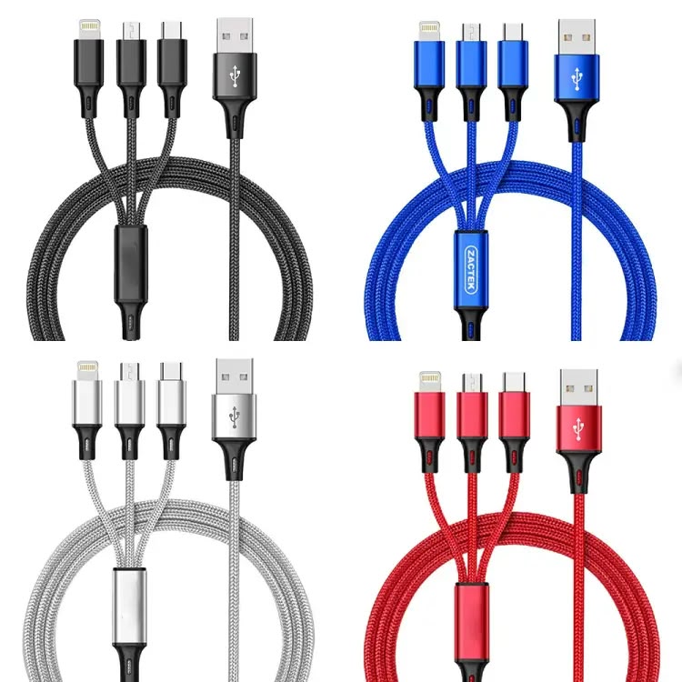 Product Name: New 6A 100W 3 in 1 Fast Charging Cable Micro USB Type-C IOS Android Charger Cable for iP Phone Cable