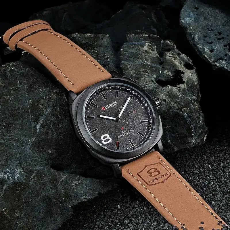 Product Name: Curren Men's Leather Strap Quartz Watch – Luxury Analog