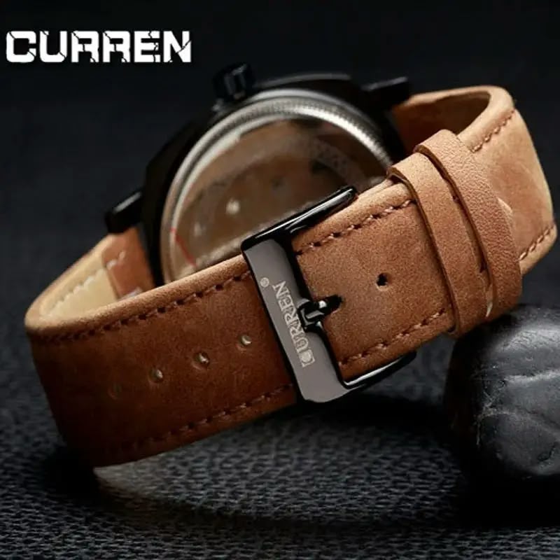 Product Name: Curren Men's Leather Strap Quartz Watch – Luxury Analog