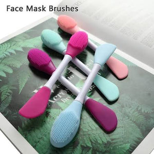 Silicone Double Head Mask Brush, Silicone Face Wash Brush, & Silicone Shampoo Brush Clean