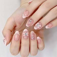 Hyper Realistic French Press On Nails for Women | Reusable Artificial Nails with Free Glue | Natural Glossy Full Cover False Nails Kit – Almond, Square & Coffin Shapes
